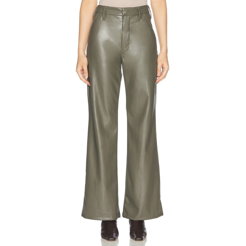 Mother Green Faux Leather The Sk8r Prep Sneak High Rise Going Out Pants Size 26